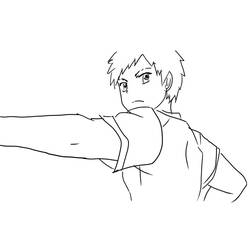 Tomohito Sugino throwing a punch coloring page