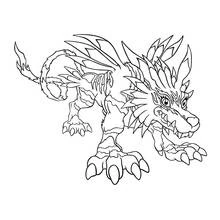 Digimon beast creature standing on all fours coloring page