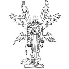 Angel Digimon with six shining wings coloring page