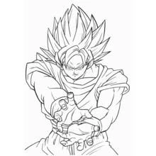 Goku charging a super saiyan energy attack coloring page