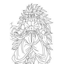 Super Saiyan warrior with massive spiky hair coloring page