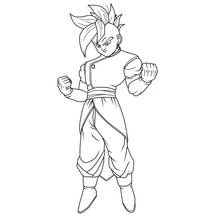 Dragon Ball Z fighter in battle stance coloring page