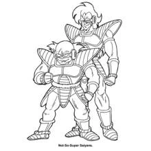 Two Saiyan soldiers standing ready coloring page