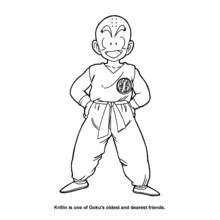Krillin standing confidently coloring page