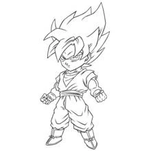 Goku standing in Super Saiyan pose coloring page