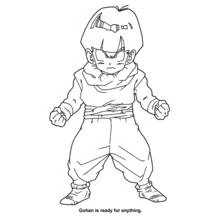 Gohan ready to fight coloring page