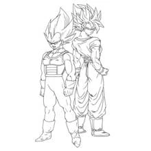 Goku and Vegeta standing side by side coloring page