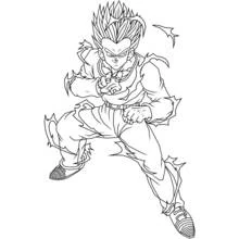 Gotenks in fighting stance coloring page