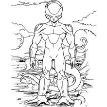 Frieza standing in a menacing pose coloring page