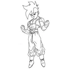 Dragon Ball Z warrior in fighting stance coloring page