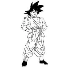 Goku standing with hands on hips coloring page