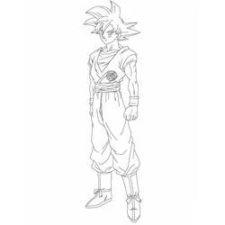 Goku standing in his classic outfit coloring page