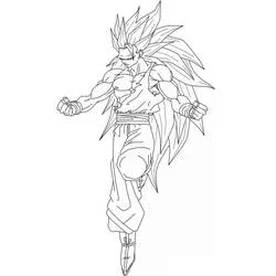 Goku in Super Saiyan 3 transformation coloring page