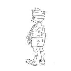 Mark Evans seen from behind in soccer uniform coloring page