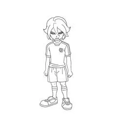 Inazuma Eleven player standing in uniform coloring page