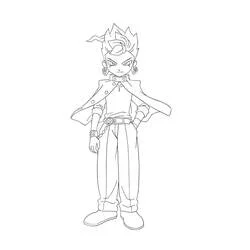 Victor Blade standing confidently coloring page