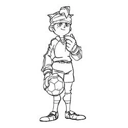 Mark Evans holding a soccer ball coloring page