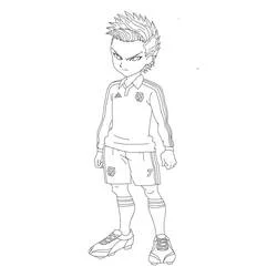 Inazuma Eleven player standing in uniform coloring page