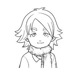 Shawn Frost portrait with fur-trimmed collar coloring page