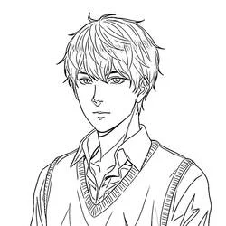 Manga Boy - Free printable coloring pages