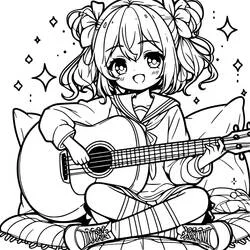 Manga Girl - Free printable coloring pages