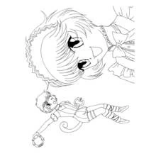 Mew Mew Power close-up face and full body pose coloring page