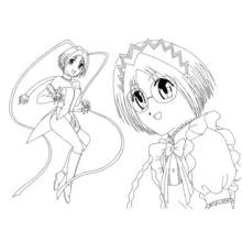Mew Mew Power heroines in costume coloring page