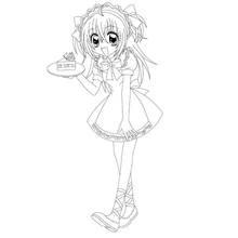 Kiki serving a slice of cake coloring page