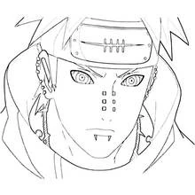 Yahiko portrait with headband and piercings coloring page