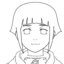 Hinata portrait close-up coloring page