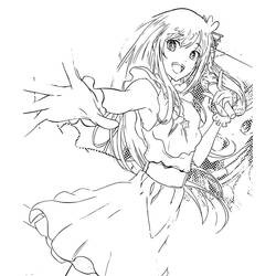Ai reaching forward in her idol outfit coloring page