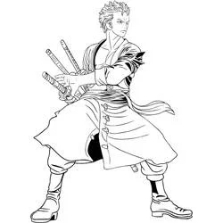 Roronoa Zoro - Free printable coloring pages