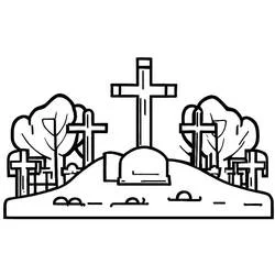 Cemetery - Free printable coloring pages