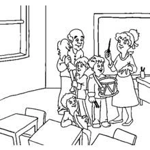 Music class in the classroom coloring page