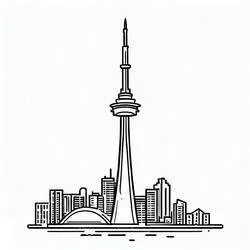 CN Tower - Free printable coloring pages
