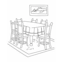 Dining room - Free printable coloring pages