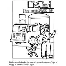 Fire Station - Free printable coloring pages
