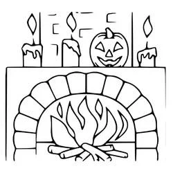 Fireplace - Free printable coloring pages