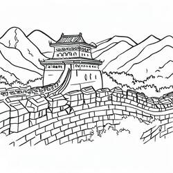 Great Wall of China - Free printable coloring pages
