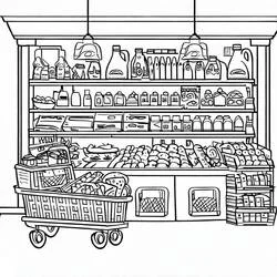 Grocery Store - Free printable coloring pages