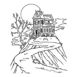 Haunted House - Free printable coloring pages