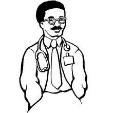 Doctor wearing a stethoscope coloring page