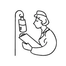 Nurse checking a patient chart coloring page