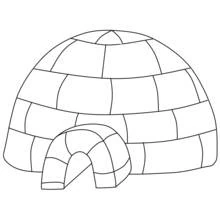 Igloo made of ice blocks coloring page
