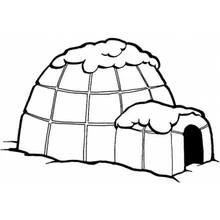 Igloo with rounded snow blocks coloring page