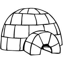 Igloo with rounded entrance tunnel coloring page