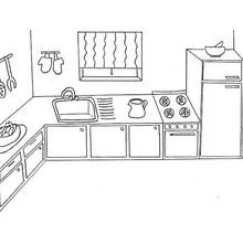 Kitchen room - Free printable coloring pages
