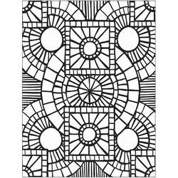 Mosaic pattern with circles and squares coloring page