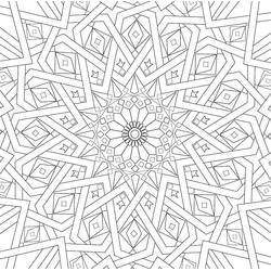 Geometric star mosaic pattern coloring page