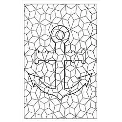 Anchor over a geometric mosaic pattern coloring page